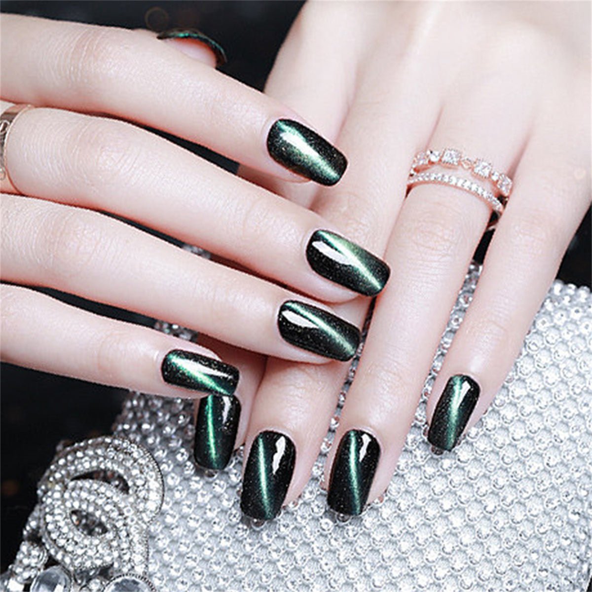 SOLWINK 3pcs Double Head Nail Magnet Pens Cat Eye Strong Magnet - SOLWINK