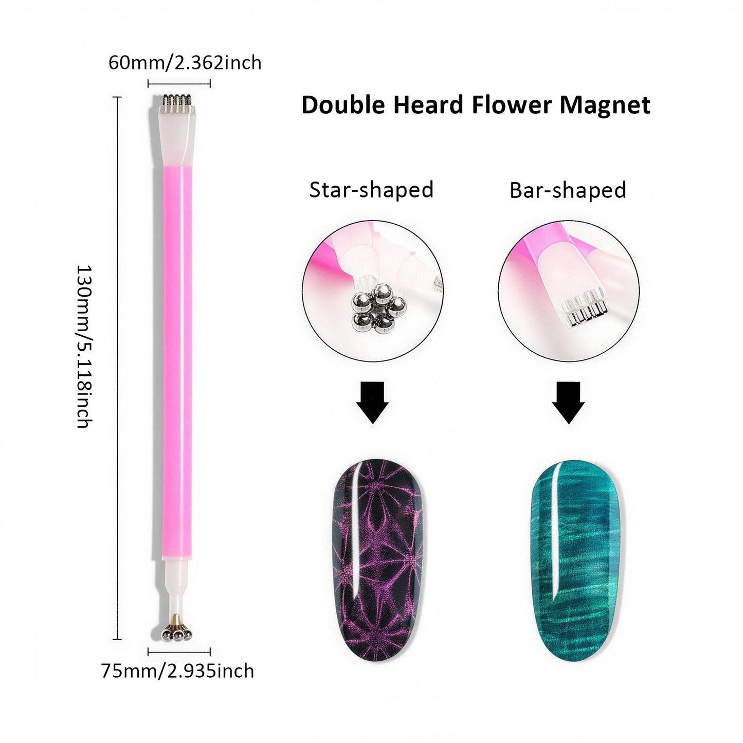 SOLWINK 5pcs Nail Magnet Pens - SOLWINK