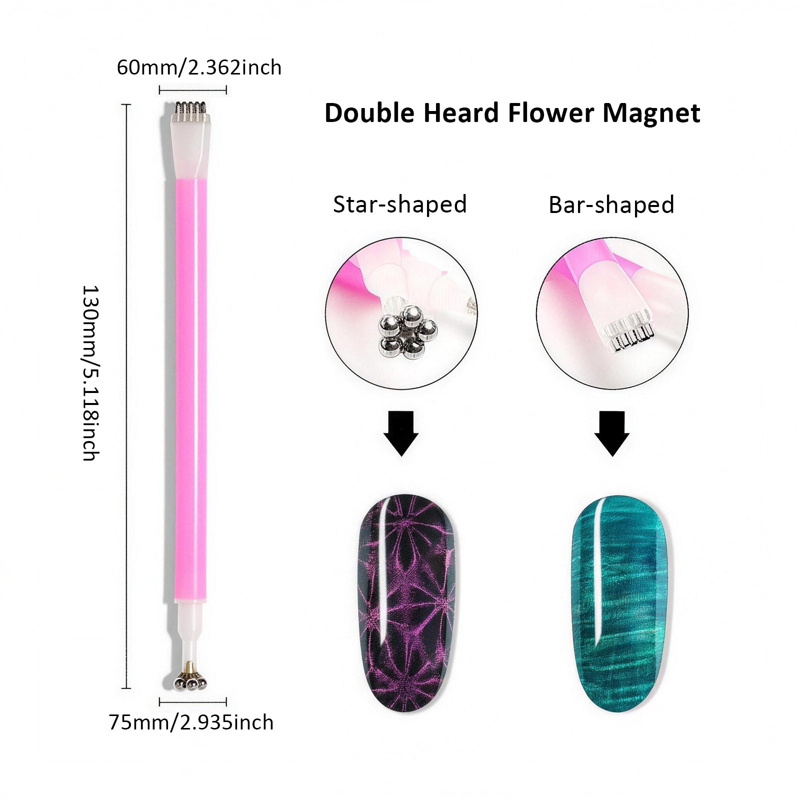 SOLWINK 5pcs Nail Magnet Pens - SOLWINK