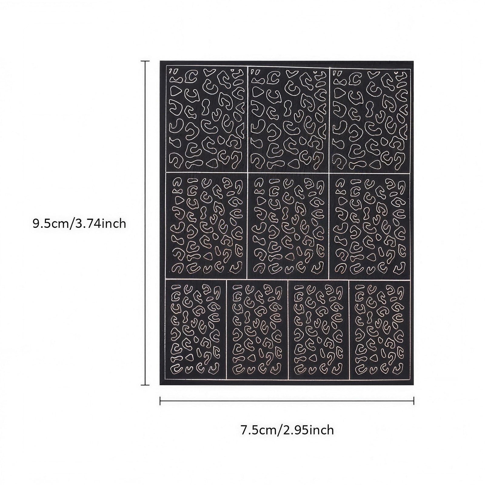 SOLWINK 6 Sheets Hollowing-out Airbrush Nail Art Stencil Sticker Decals 3D Self-Adhesive Leopard Pattern Chessboard Line Zebra Scale - SOLWINK