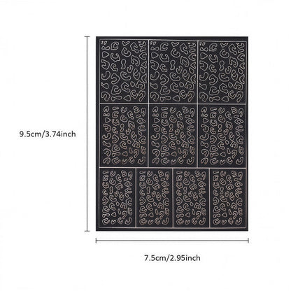 SOLWINK 6 Sheets Hollowing-out Airbrush Nail Art Stencil Sticker Decals 3D Self-Adhesive Leopard Pattern Chessboard Line Zebra Scale - SOLWINK