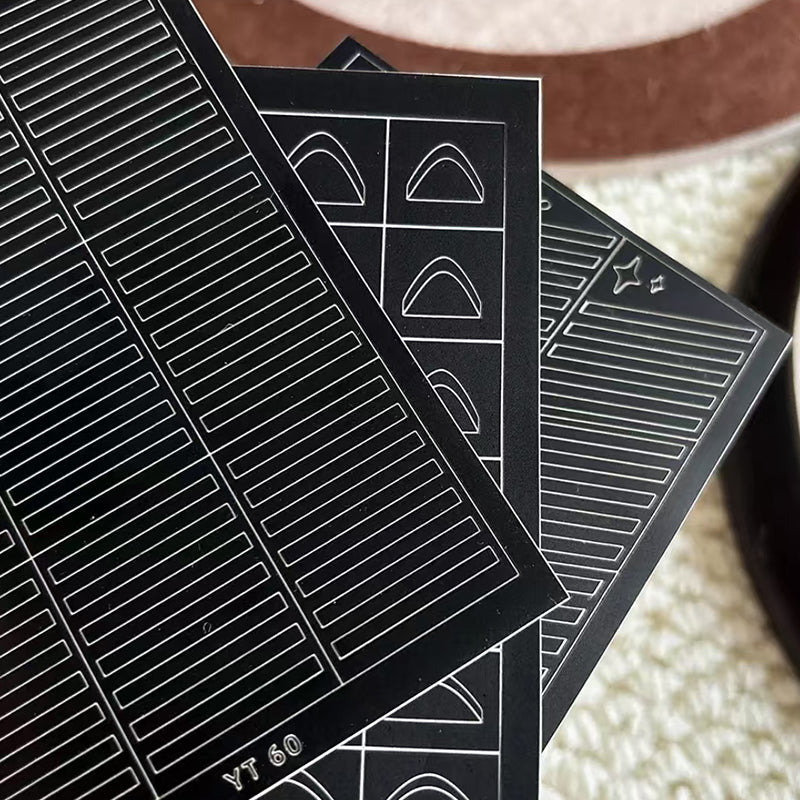 SOLWINK 6 Sheets Reusable Nail Stencil Templates for DIY Nail Art - SOLWINK