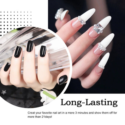 SOLWINK Blusher Box Gel Nail Polish Set Black White Nude Blush Color Nail Polish Kits - SOLWINK