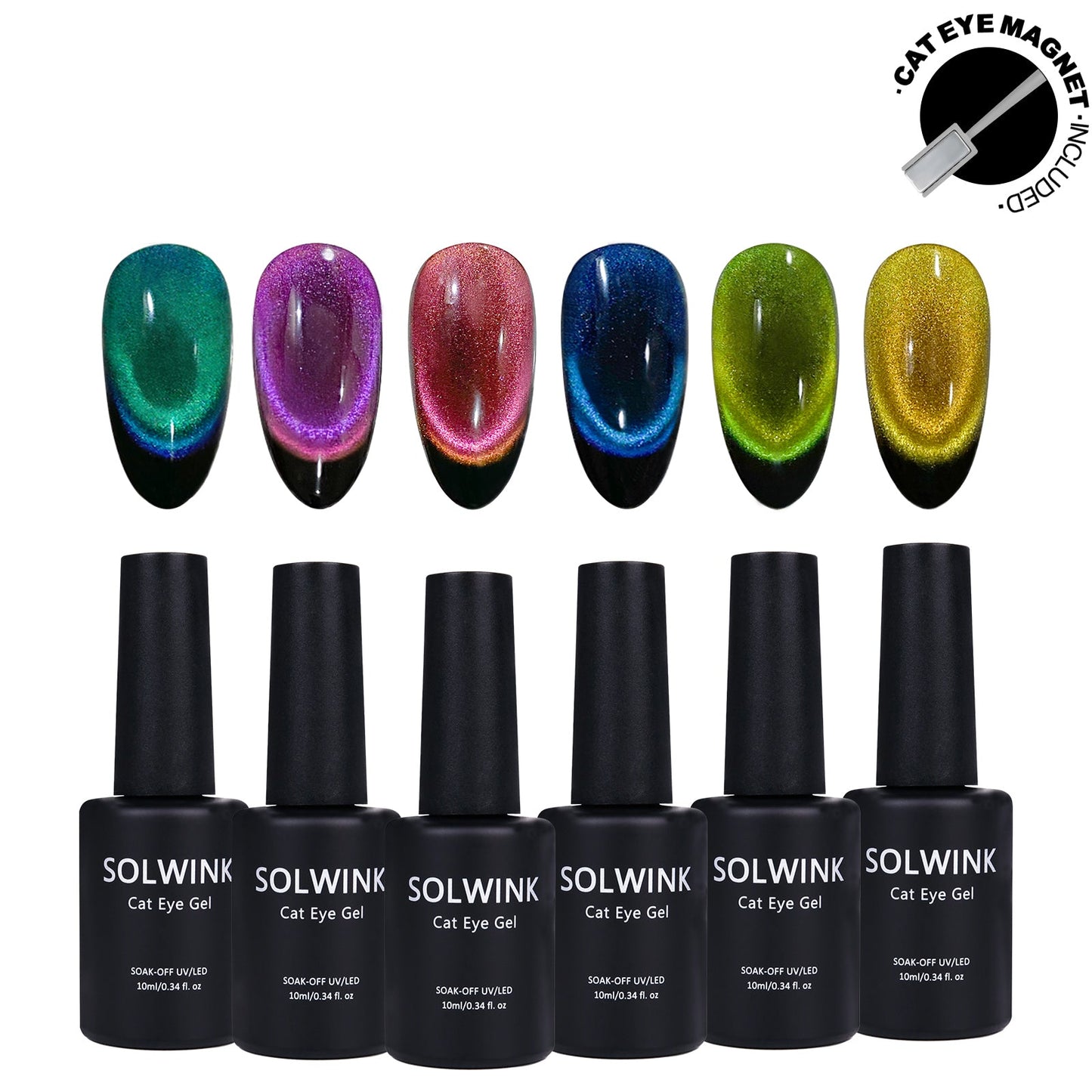 SOLWINK Dopamine Cat Eye Gel Polish Set - Magnet Kit - SOLWINK