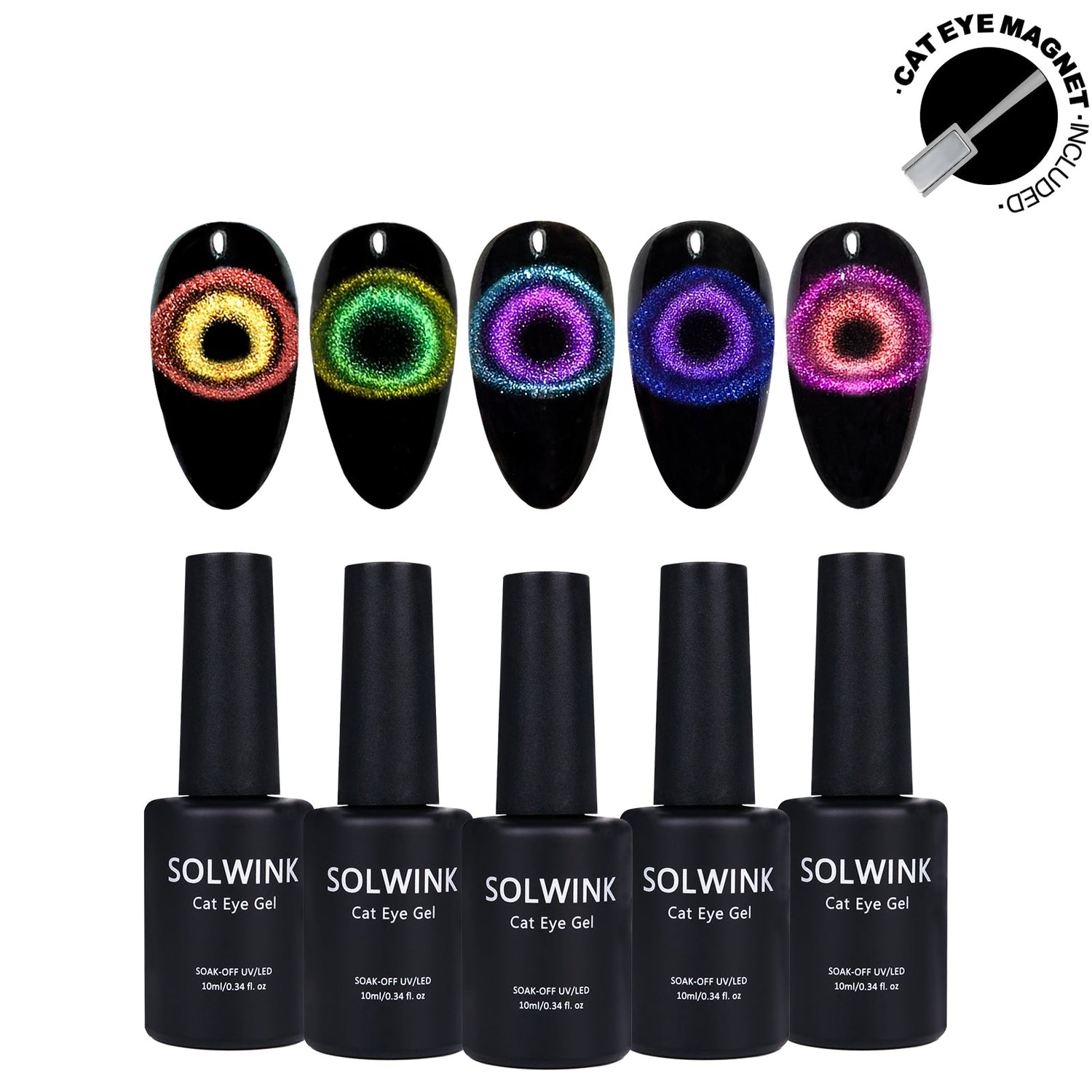 SOLWINK Galaxy Cat Eye Gel Polish Set - Magnet Kit - SOLWINK