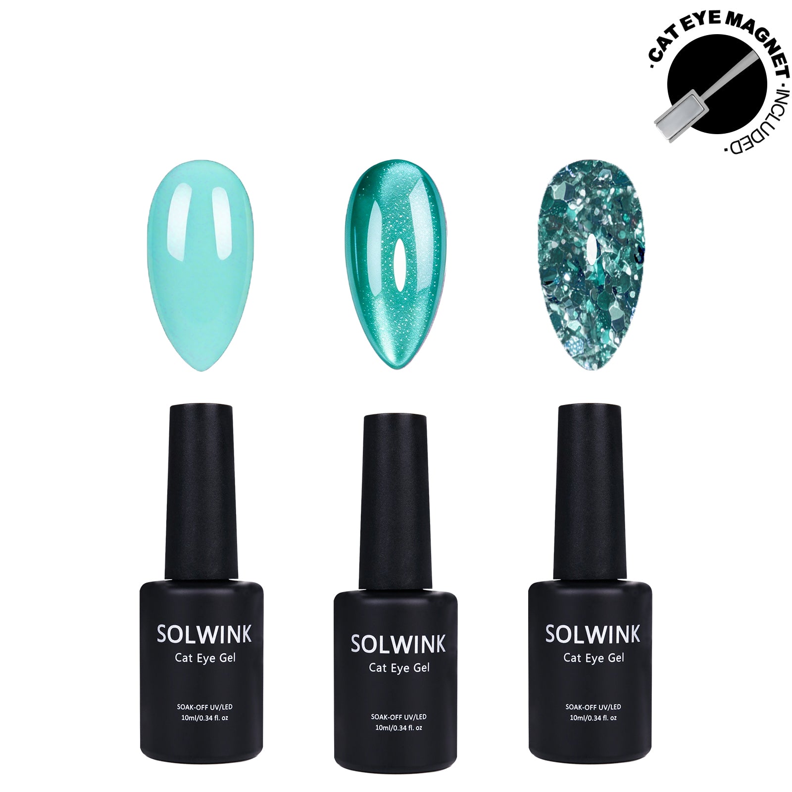 Solwink Heras one step gel polish set magnet kit cat eye nail art DIY manicure kit