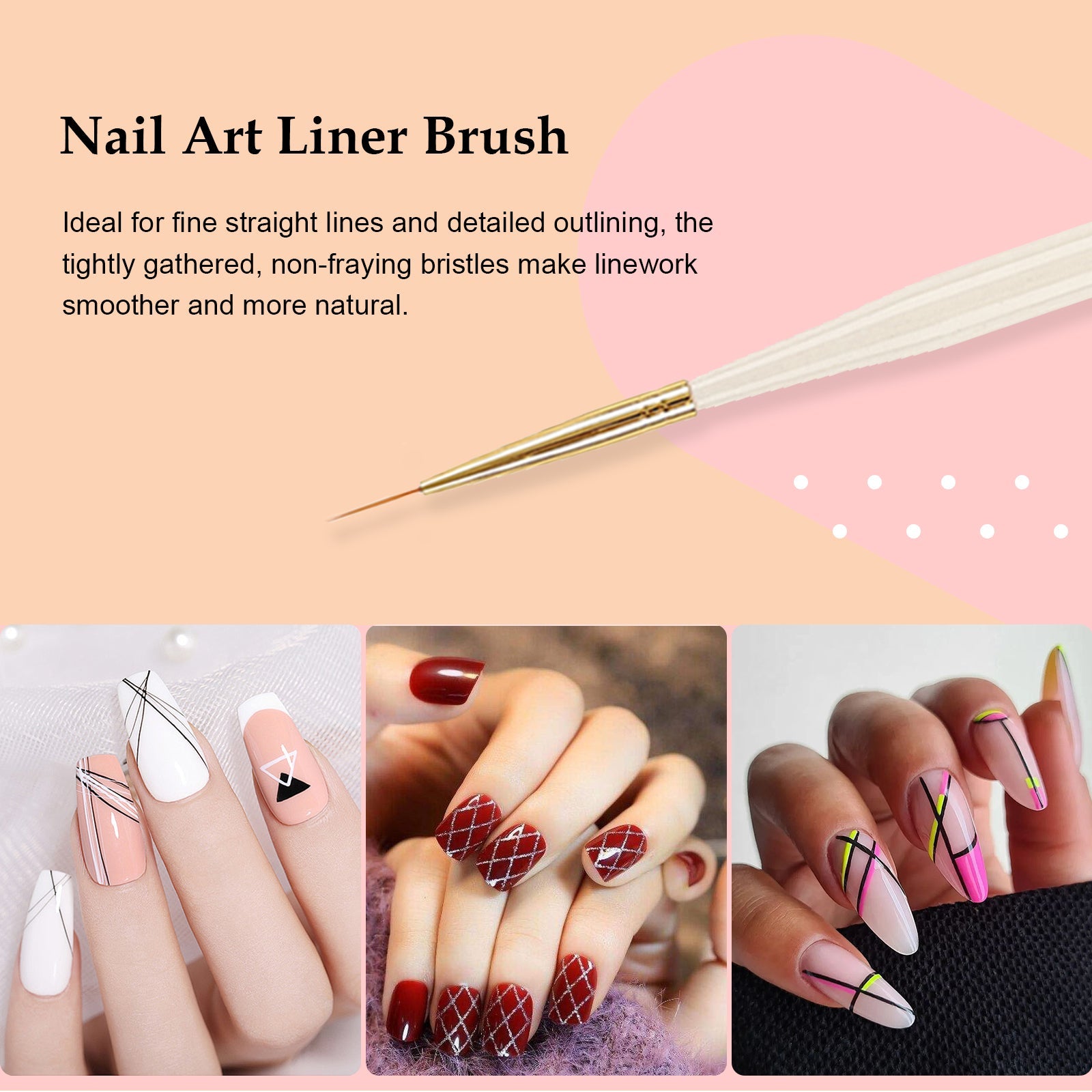 SOLWINK Nail Art Brushes Ombre Brush Pen Multi-Pen Brush Pen Liner Brush - SOLWINK