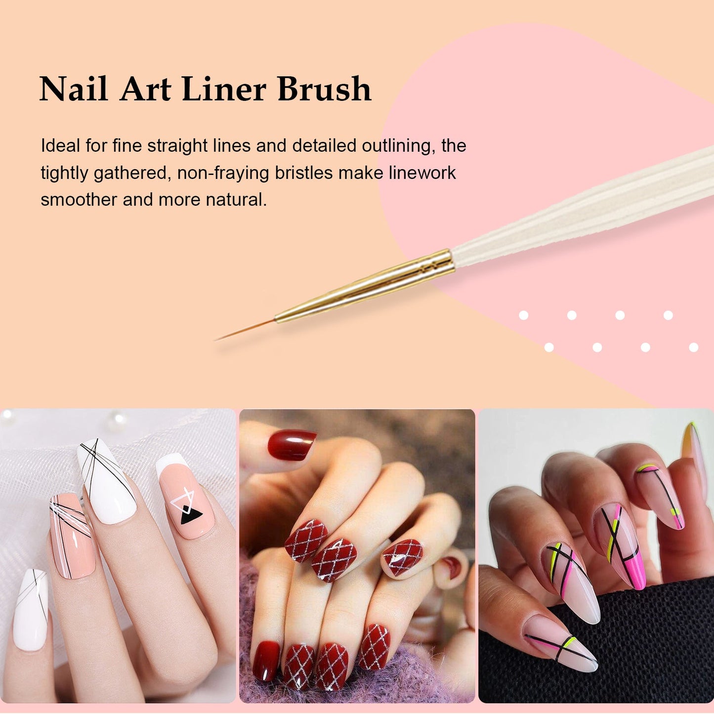 SOLWINK Nail Art Brushes Ombre Brush Pen Multi-Pen Brush Pen Liner Brush - SOLWINK
