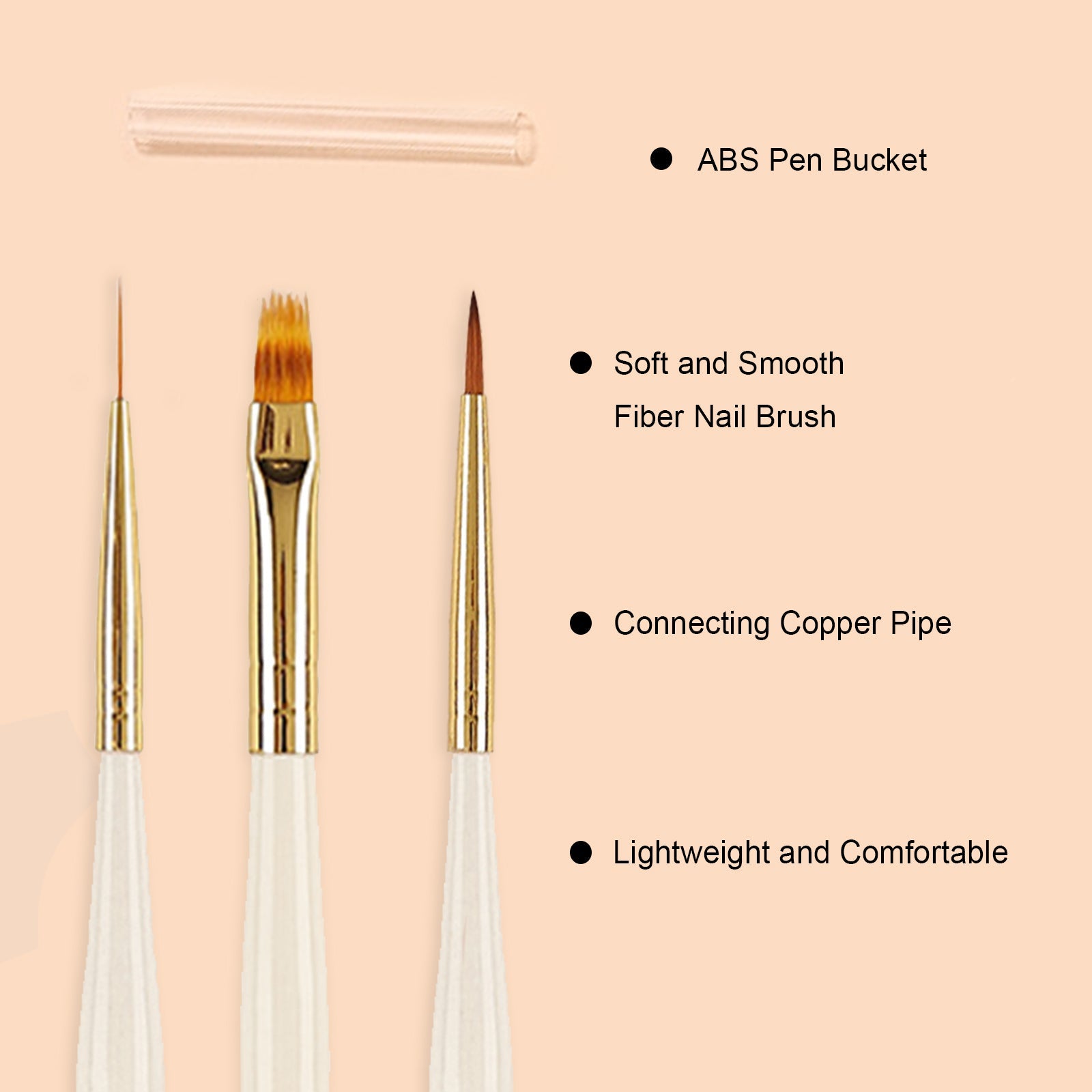 SOLWINK Nail Art Brushes Ombre Brush Pen Multi-Pen Brush Pen Liner Brush - SOLWINK