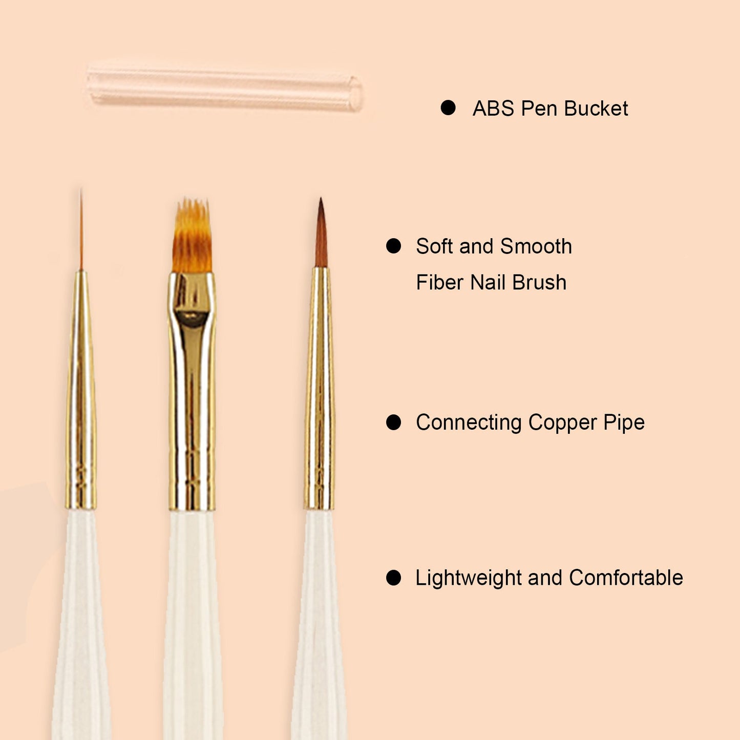 SOLWINK Nail Art Brushes Ombre Brush Pen Multi-Pen Brush Pen Liner Brush - SOLWINK
