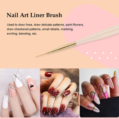 SOLWINK Nail Art Brushes Ombre Brush Pen Round Head Brush Pen Liner Brush - SOLWINK