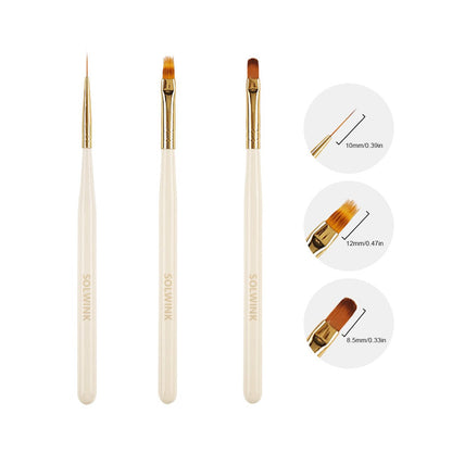 SOLWINK Nail Art Brushes Ombre Brush Pen Round Head Brush Pen Liner Brush - SOLWINK