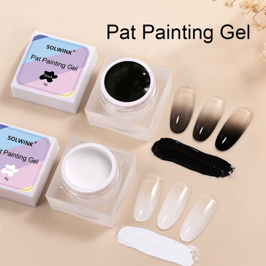 SOLWINK Pat Painting Gel Set - Black White Nail Polish Kit - SOLWINK