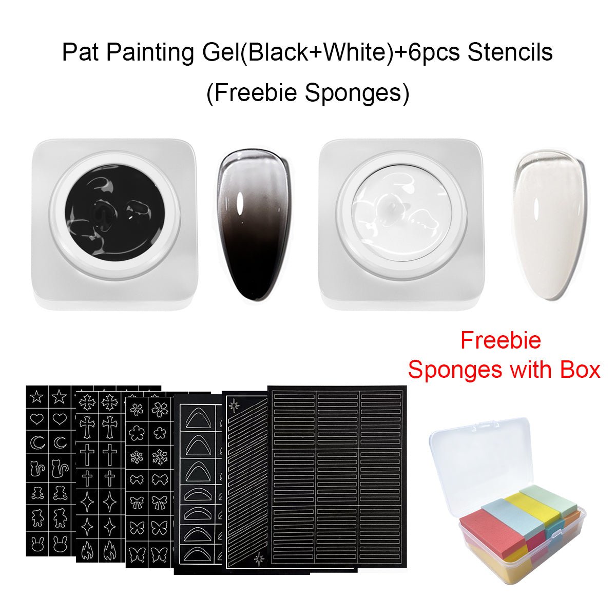 SOLWINK Pat Painting Gel Set - Black White Nail Polish Kit - SOLWINK