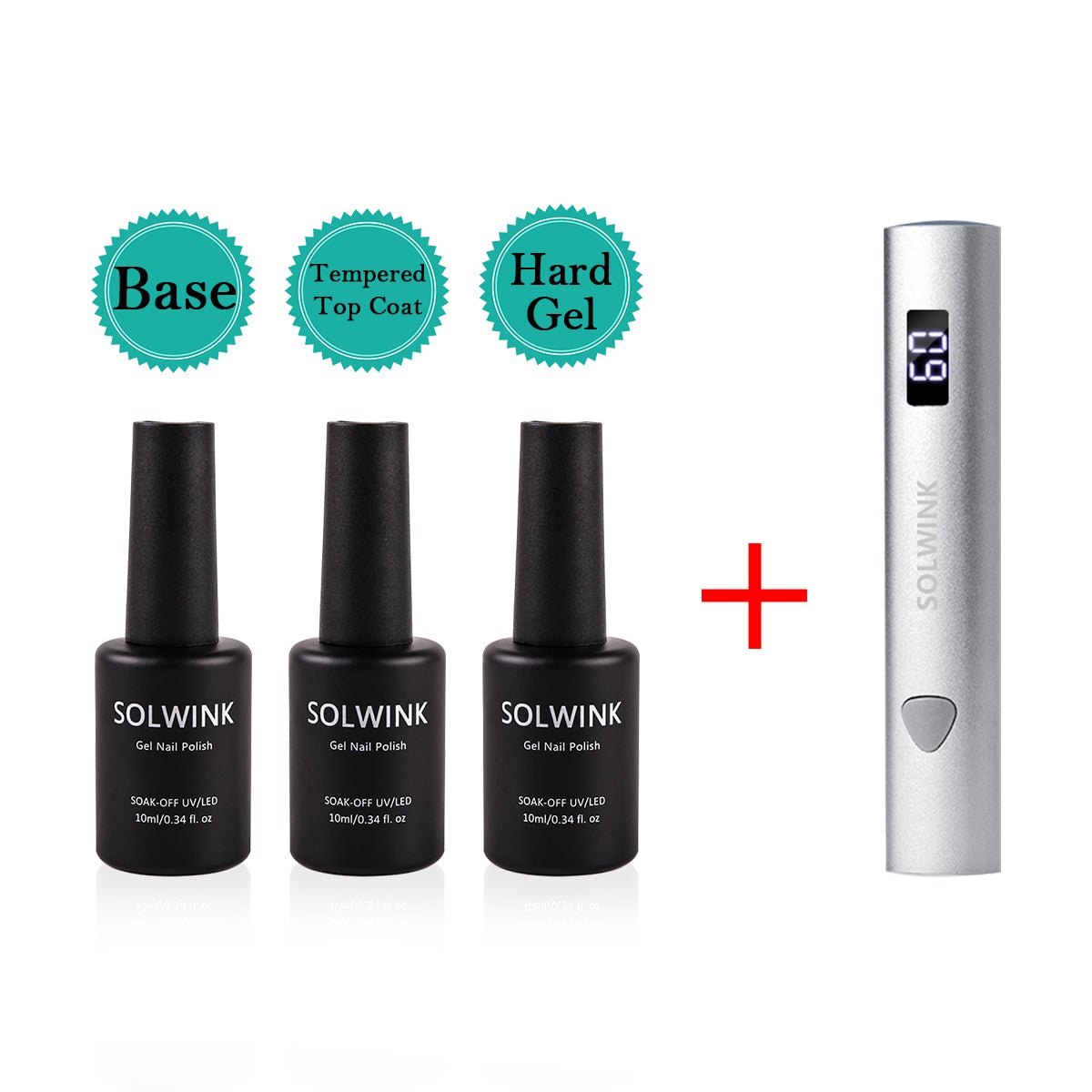 SOLWINK Rock Sugar No Wipe Top & Base Coat UV/LED Gel - SOLWINK