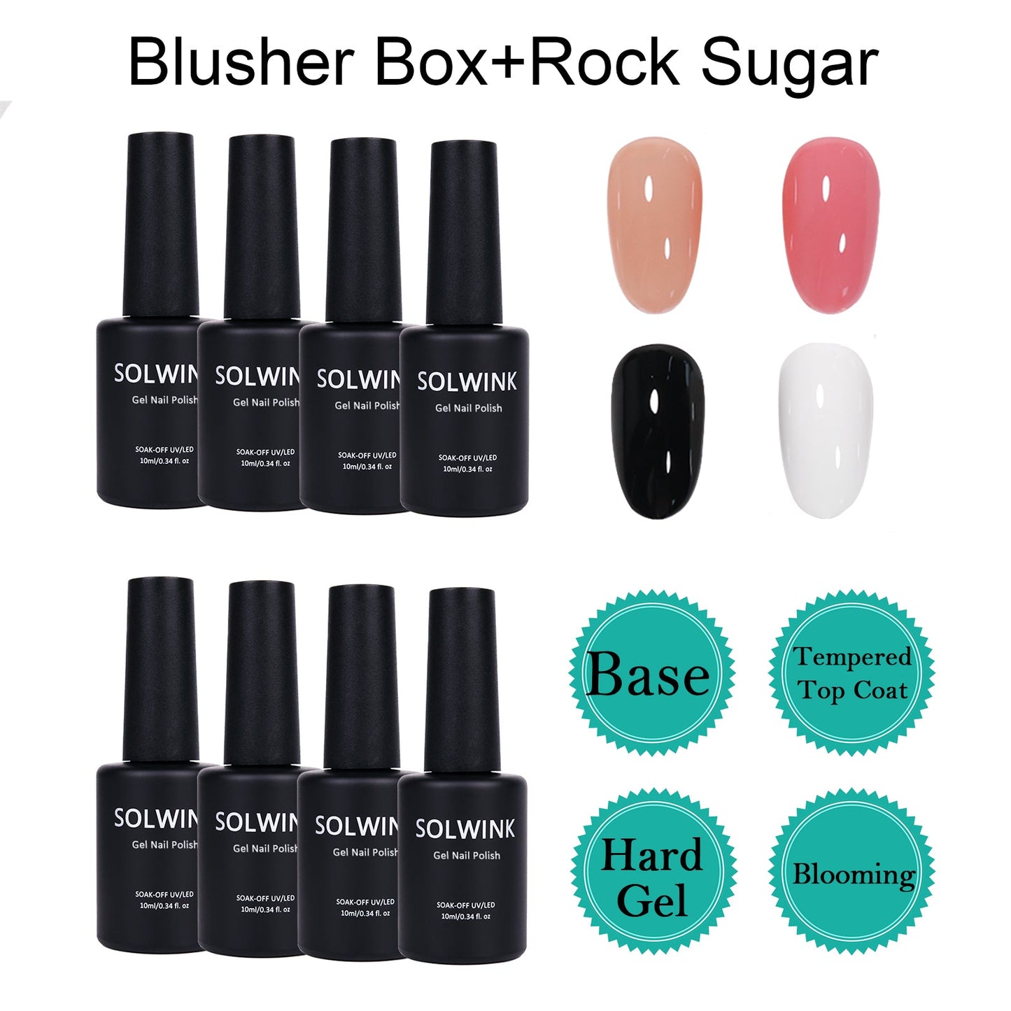 SOLWINK Rock Sugar No Wipe Top & Base Coat UV/LED Gel - SOLWINK