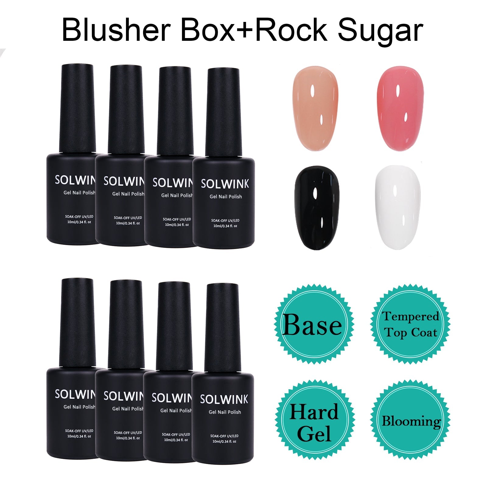 SOLWINK Rock Sugar No Wipe Top & Base Coat UV/LED Gel - SOLWINK