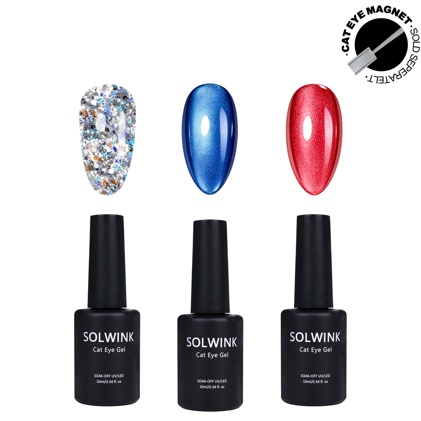 Solwink Royal Jewels cat eye gel polish set magnet kit luxury nail art DIY manicure kit