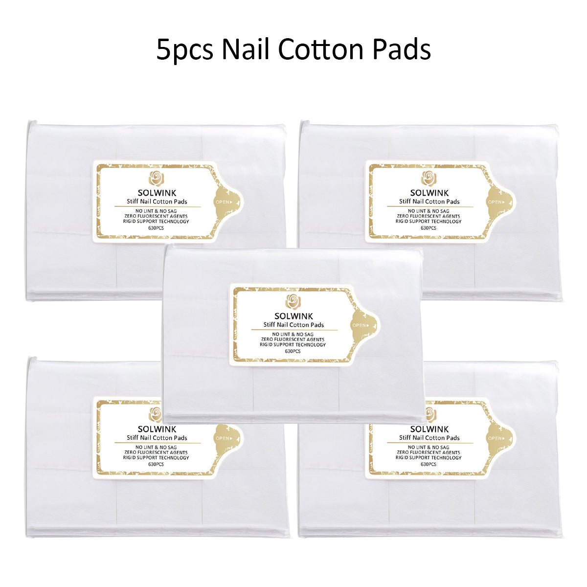 SOLWINK 630pcs Lint-free Nail Wipes