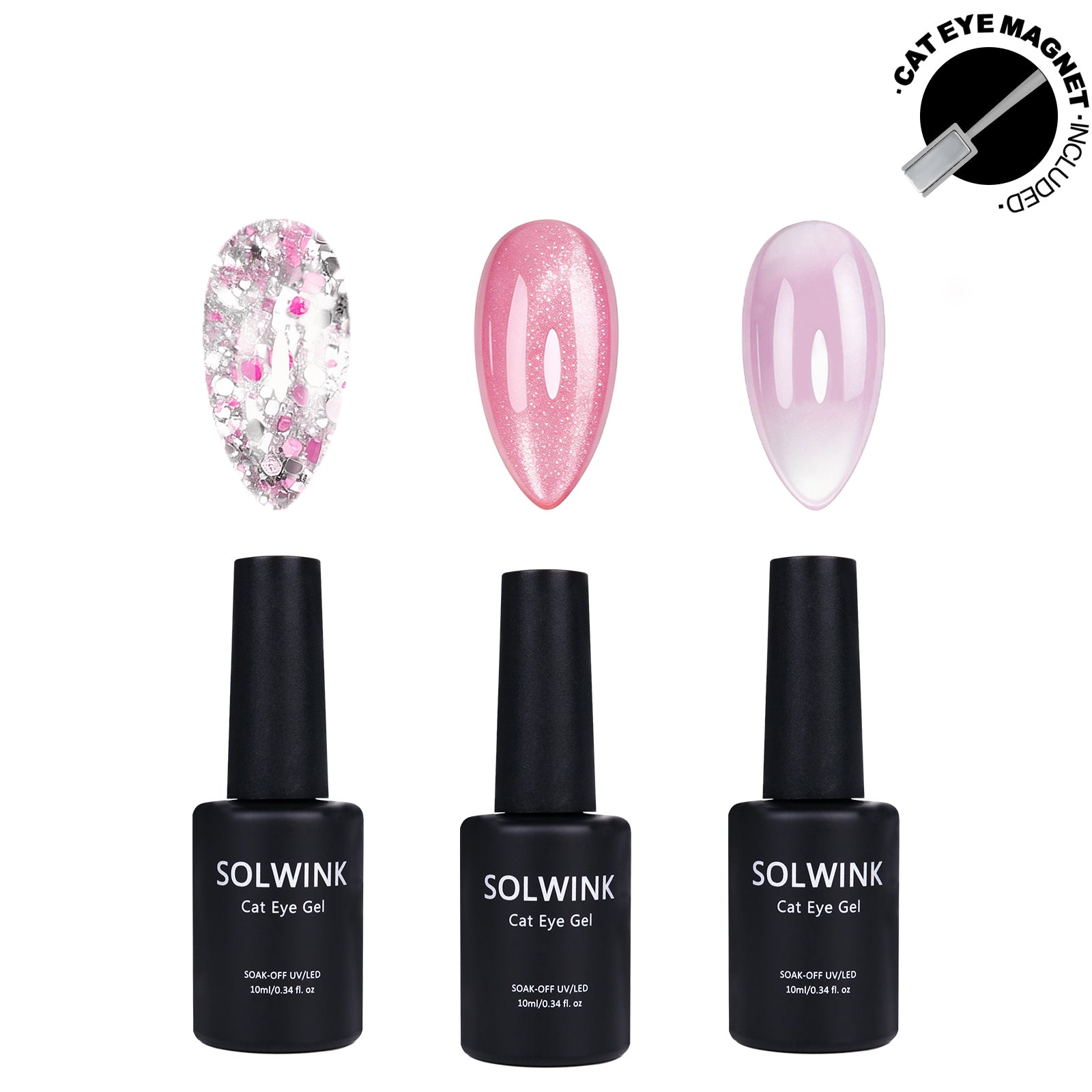 Solwink Venus one step gel polish set magnet kit cat eye nail art DIY manicure kit