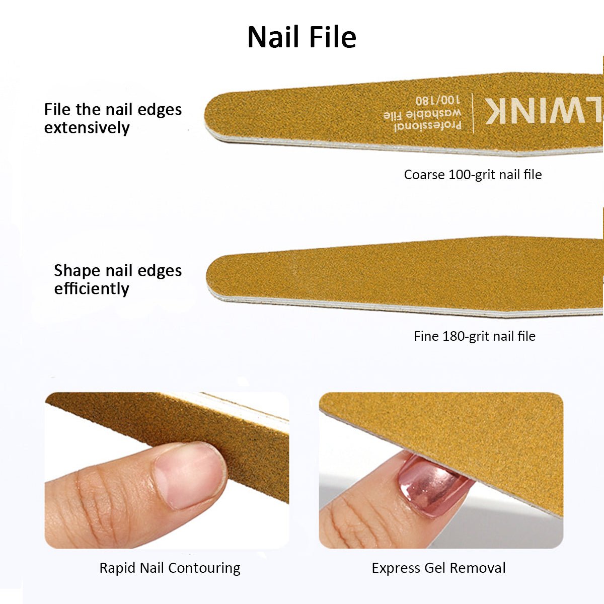 SOLWINK Washable Nail Files & Buffers Manicure Set - SOLWINK